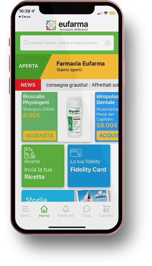 Homepage app Eufarma