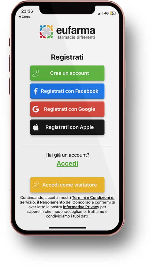 Registrazione app Eufarma