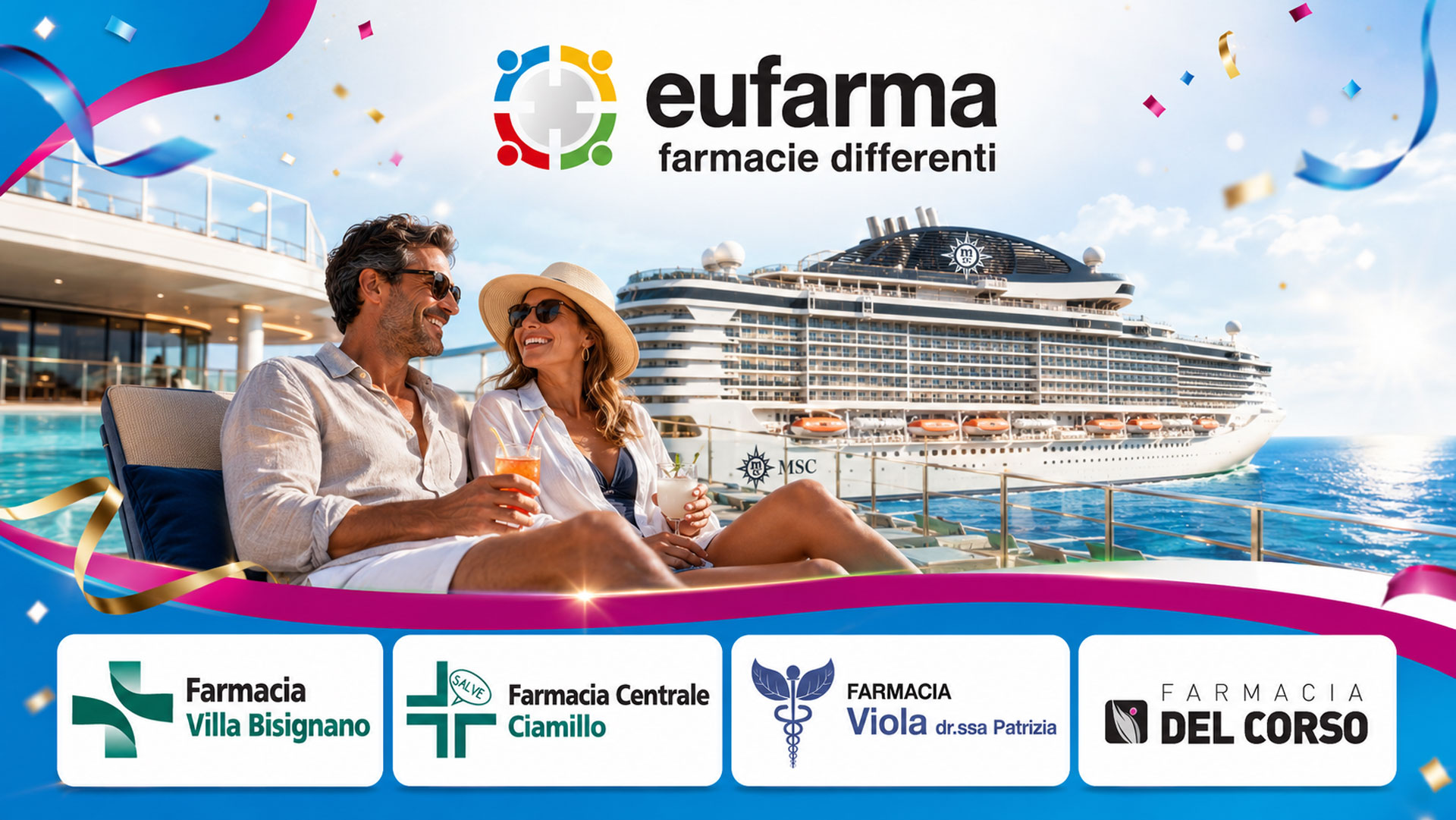 I vincitori delle crociere MSC di Eufarma Ti Premia 2025/26: le quattro farmacie del network premiate